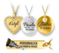 Collar Personalizado Mujer - Collar Nombre Personalizado - Collares Personalizados - Colgante Nombre - Regalos Personalizados - Regalos Cumpleaños - Regalos Originales - San Valentin - Dia de la Madre