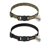 Collar personalizado para cachorro, hebilla de liberación rápida, collar de perro personalizable para cachorro, niña, niño, juego de 2 unidades del ejército forestal, camuflaje, Halloween, pesadilla