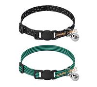 Collar personalizado para cachorros, con hebilla de liberación, collar de perro personalizado para perras, juego de 2 unidades, letrero de Bitcoin, HODL, negro, verde menta, negro a rayas