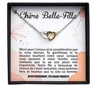 Collar personalizado para mujer con colgante en forma de corazones entrelazados que contiene un mensaje para tu hija | Se envía en caja de joyería | Idea de regalo de cumpleaños, Navidad, boda