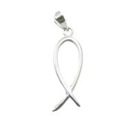 Collar Pez Ichthys Cristiano en Plata de Ley 925, con Estuche y Cadena | Ichthys, símbolo cristiano primitivo, plata ecosilver reciclada, regalo comunión o confirmación