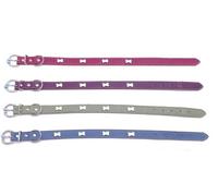 Collar Piel con Huesitos 35 cm - Morado