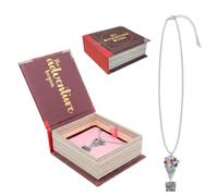 Collar Pixar Up Unisex con Caja Regalo Tipo Libro - Colgante Casa y Globos Multicolor, Acero Inoxidable Color Plata, Bisutería con Licencia Oficial para Regalo y Uso Diario, Talla Única