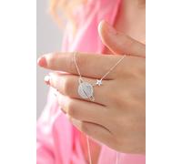 Collar Planeta Saturno de Plata de Ley 925 con Piedra de Circón Blanca