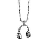 Collar Portaauriculares Colgante de Acero Inoxidable Hip Hop Punk Musical