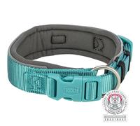 Collar premium, extra ancho 27-35 cm/25 mm aqua/grafito