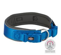 Collar Premium, extra ancho 33-42 cm/35 mm azul real/grafito