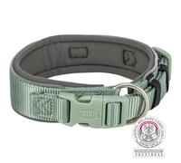 Collar premium, extra ancho 33-42 cm/35 mm salvia/grafito