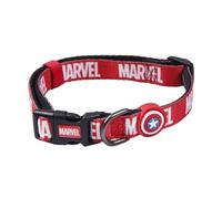 Collar Premium para Perros de Marvel-Negro,Rojo y Blanco-Talla M-L-Cierre Rápido de Click-Detalles 3D-Poliéster-Producto Original Diseñado en España