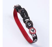 Collar Premium para Perros de Mickey Mouse - Color Negro y Rojo - Talla S-M - Cierre Rápido de Click - Detalles en 3D - Collar de Perro Elaborado en Poliéster - Producto Original Diseñado en España