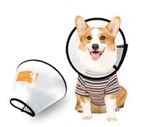 Collar Protector, Ajustable Cono Mascotas Protector Heridas Anti-Mordida Anti-Lamido Curación, Collar Plástico Perros Gato Perros Grandes,collar isabelino perro(Circunferencia del Cuello: 33-36cm)