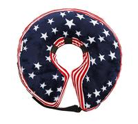 Collar Protector de Cono para, Suave, cómodo, Inflable, Collar de recuperación para Mascotas después de la cirugía para Perros, Gatos, Correa de Hombro Ajustable, Hebilla, (Bandera Azul de EE.UU. M)