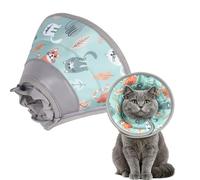 Collar Protector Suave para Gatos Ajustable Postoperatorio, Collar de Seguridad Antimordeduras Que Evita el Lamido de Heridas, para Gatos y Cachorros (M)