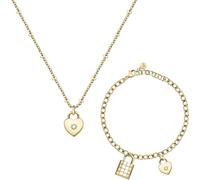 Collar + Pulsera de Mujer MORELLATO ABBRACCIO SAUB19 Acero Dorado Corazon