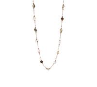 Collar Purelei® Island Dream - con ópalo verde, amazonita, ágata de musgo y jaspe - acero inoxidable 18K chapado en oro - Collar de mujer 40-45 cm - Joyería de piedras naturales con colores tropicales