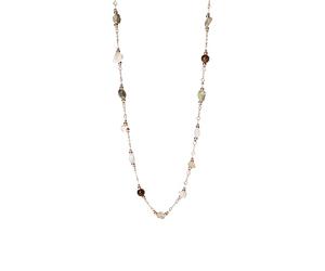 Collar Purelei® Island Dream - con ópalo verde, amazonita, ágata de musgo y jaspe - acero inoxidable 18K chapado en oro - Collar de mujer 40-45 cm - Joyería de piedras naturales con colores tropicales