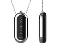 Collar purificador de aire portátil, generador de iones negativos, olor a humo, dispositivo eliminador de olores de mascotas, reductor de formaldehído, limpiador de humos de cocina (plata)