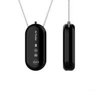 Collar purificador de aire portátil, generador de iones negativos, olor a humo, dispositivo eliminador de olores de mascotas, reductor de formaldehído, limpiador de humos de cocina (color negro)