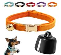 Collar rastreador GPS Mini para gatos, perros, mascotas y equipaje, compatible con iOS y Android, sin cuotas mensuales (naranja)