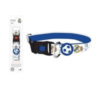 Collar Real Madrid para Perro Talla M/L Escudo Oficial Bordado con Ajuste Resistente y Elegante - Collar Perro Real Madrid Diseño cómodo y Seguro para Perros medianos y Grandes