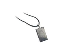 Collar rectangular con colgante de Shungit, piedra natural con cordón negro, joyería de vidrio curativo para hombres y mujeres, Una talla, Ágata, Una talla, Ágata