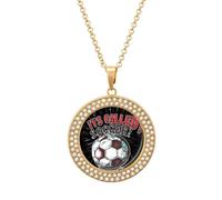 Collar redondo con colgante circular para mujer, con texto en inglés "Its Called Soccer Not Football", joyería de moda, talla única, Metal, No es una piedra preciosa