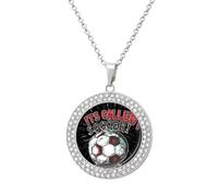 Collar redondo con colgante circular para mujer, con texto en inglés "Its Called Soccer Not Football", joyería de moda, talla única, Metal, No es una piedra preciosa