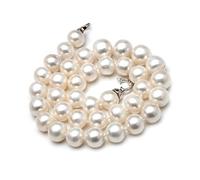Collar redondo grande de perlas de agua dulce de 12 a 13 mm para mujer, collar étnico étnico de perlas brillantes para regalo para aniversario de madre, 55cm, Ágata