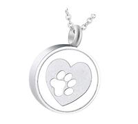Collar redondo para guardar cenizas y pieles con tapa a prueba de fugas para perros y gatos, collar conmemorativo con soporte para cenizas