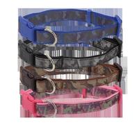 Collar Reflectante Camuflaje para Perros: Resistente, Ajustable y Ligero; Ideal para Paseos nocturnos y Seguridad en Exteriores.