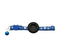 Collar reflectante para gatos con hebilla de seguridad de montaje para dispositivo y visibilidad nocturna de 360°, funda de silicona impermeable, banda ajustable de seda y poliéster, diseño