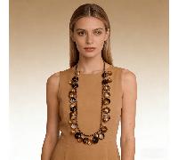 Collar Retro Color-Block, y Único, con una y un Natural de . para Ir al Trabajo, Citas y Más Ocasiones, de Forma Sofisticación de Tu Outfit.