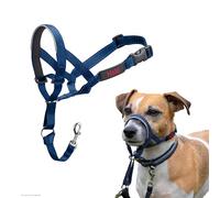 Collar Ronzal HALTI - para Evitar Que tu Perro Tire de la Correa, Ajustable con Banda de Nariz Acolchada. Adiestramiento canino antitirones Collar para Perros pequeños (Talla 1, Azul Cobalto)