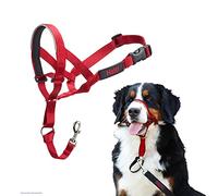 Collar Ronzal HALTI - Para evitar que tu perro tire de la correa, Ajustable y Ligero, con banda de nariz acolchada. Adiestramiento canino antitirones collar para perros grandes (Talla 4, Rojo)