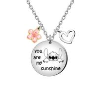 (Collar rosa) Collar y llavero con forma de corazón "Eres mi sol", ideal para graduaciones.