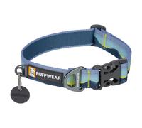 RUFFWEAR Crag Dog Collar, Medium Dog Collar with Aluminium V-Ring, Adjustable Length Pet Dog Collar, Comfortable Soft Collar, Premium Animal Collar with Dog Lead Attachment Ring, 36-51cm, Alpine Dawn