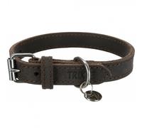 Collar Rustic de cuero para perro - Color del Producto: Marrón oscuro | Mediciones: 42-48 cm/25 mm