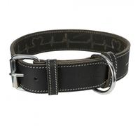 Collar Rustic Heartbeat de cuero para perro - Negro - Tamaño: L