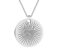 Collar Sagrado Corazón de Oro Oro Macizo de 14 quilates Colgante Corazón de Jesús Charm Joyería religiosa del Sagrado Corazón