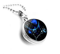 Collar Signo Zodiaco,Collar Luminoso De 12 Constelaciones De Piscis, Colgante Redondo De Doble Cara, Collar del Zodiaco, Regalo del Zodiaco, Collar De Astrología, Moda para Hombres Y Mujeres
