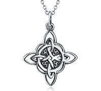 Collar Silver Mountain de plata de ley de 925 milésimas, de 45,72 cm de longitud y con colgante de triqueta de nudo celta para la buena suerte