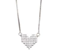 Collar simple en forma de corazón, joyería de moda para mujer, collar hermoso y versátil que se puede llevar con cualquier estilo, adjustable, Zirconia cúbica
