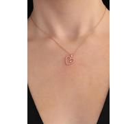 Collar Solitario Corazón Chapado en Oro Rosa de Plata de Ley 925 con Piedra de Circón Blanca