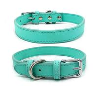 Collar suave y cómodo de piel sintética ajustable para perros y gatos, collar de entrenamiento impermeable para perros chihuahua, pug, bulldog francés, azul, XS