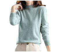 Collar Suéter de Punto Mujeres Invierno Suéter Corto Color Sólido Suéter Suelto Grueso Suelo Formación Camiseta Dropshipping, verde, XL