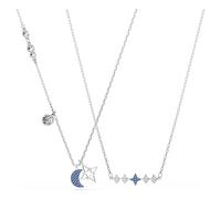 Collar Symbolica, Talla redonda, Luna, Azul, Baño de rodio OS