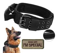 Collar táctico mejorado para perro, collar militar para perro, collar de entrenamiento ajustable de nailon, hebilla mejorada (negro, XL)
