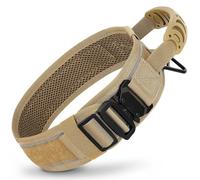 Collar táctico militar ajustable de nailon para perro, collar militar para perro, camping, caza, entrenamiento, adecuado para perros medianos y grandes, pastor alemán, labrador, bulldog francés,
