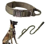 Collar táctico militar ajustable para mascotas, collar para mascotas, para acampar al aire libre, entrenamiento, caza, perro mediano y grande, pastor alemán, labrador múltiple, D, XL