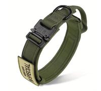 Collar Táctico Militar para Perro, Labrador Retriever, Galgo, Adiestramiento Al Aire Libre, Camping, Caza, Perro,Conjunto Verde,Metro